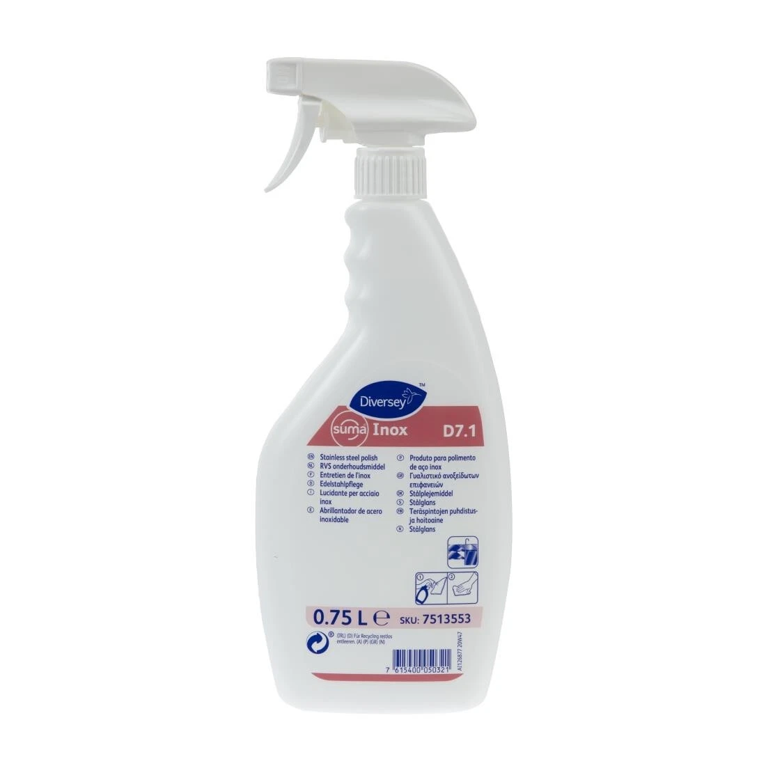 Picture of Diversey Suma Inox D7.1  Stainless Steel  Polish 6x750ml