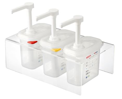 Picture of Araven Sauce Dispensers with Pump GN1/9  Set3 & Stand