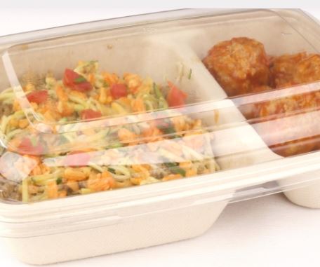 Picture of PP Clear LID for rectangular 2 Comp Pulp tray 16x23cm (150)