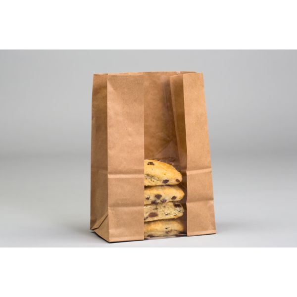 Picture of 250x150x410 Large Brown Kraft Bread Bag + win
