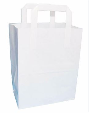 Picture of White Paper Bag Tape Handle 10x15x12" Large (250)