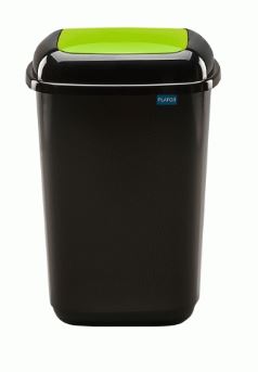 Picture of Black Bin With Colour Flip Lid 50L (GREEN)